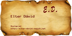 Elter Dávid névjegykártya
